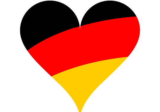 Corazón con colores bandera alemana
